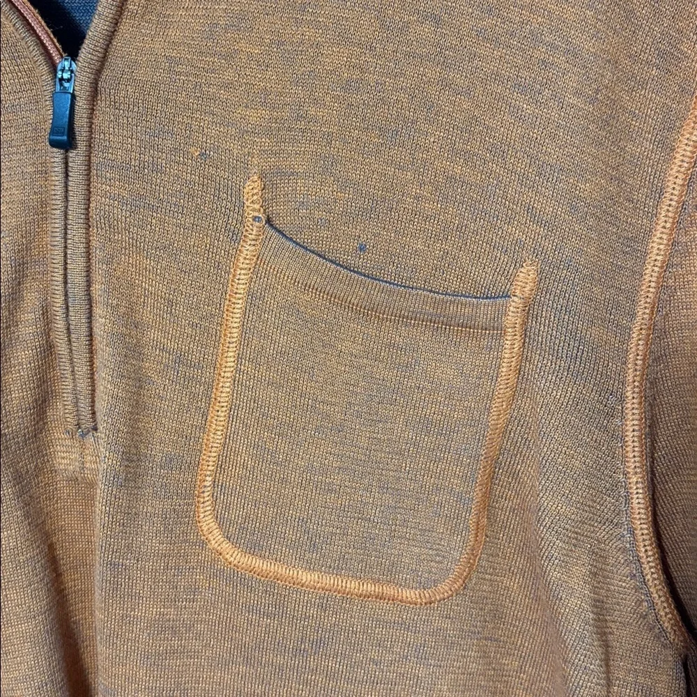REI 1/4 Zip Orange Knit Sweater Men Large Long Sleeve | gorpcore | outdoor |